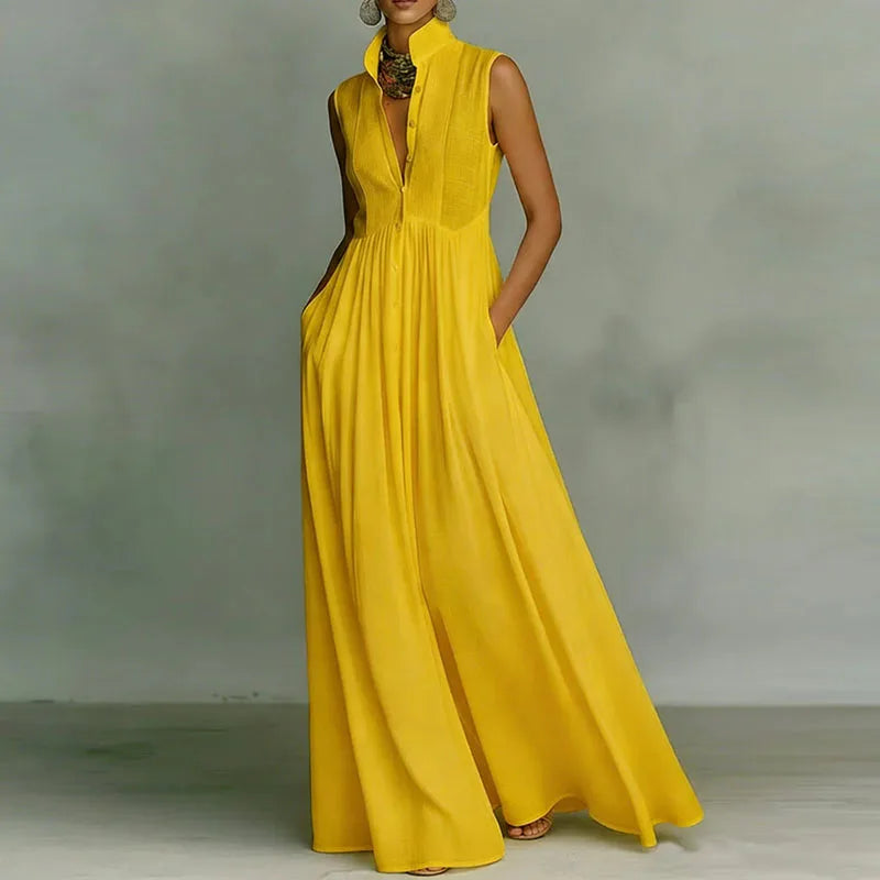 Robe Longue Col Montant Femme