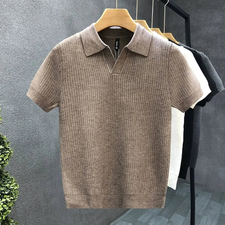Polo en Maille Texturée Homme