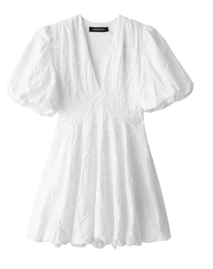 Robe Mini Manches Bouffantes Femme