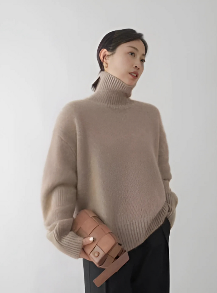 Pull Col Roulé Coupe Ample Femme
