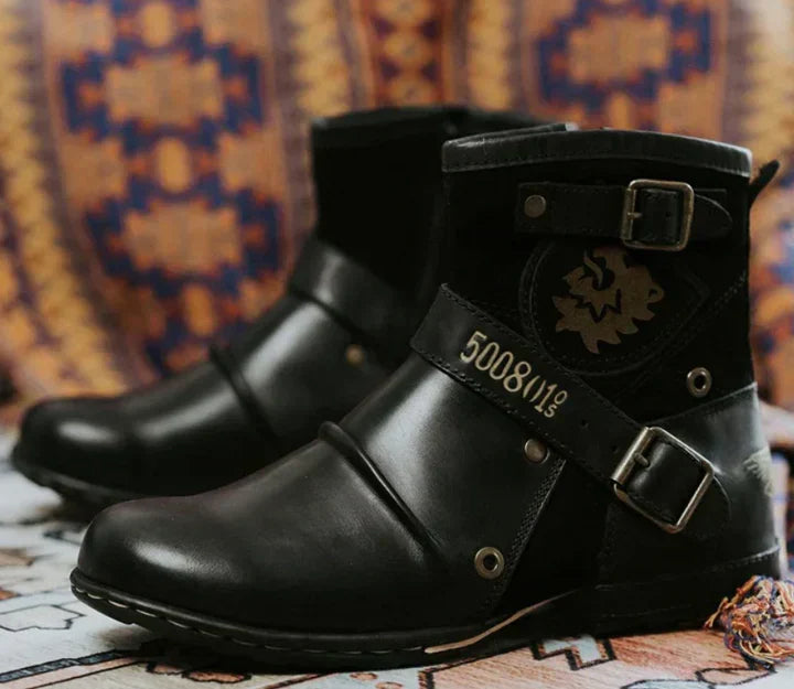 Bottines à Brides Style Motard Homme