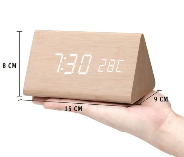 Réveil Numérique Effet Bois