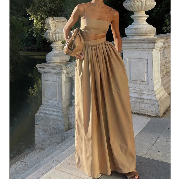 Ensemble Jupe Longue et Top Court Femme