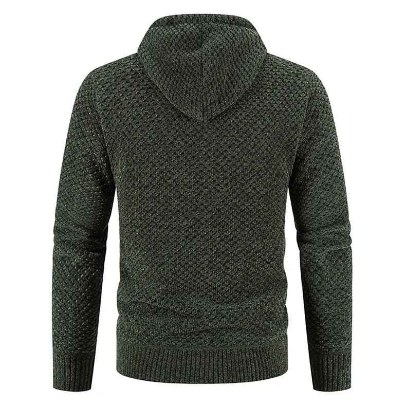 Cardigan Zippé à Capuche Homme