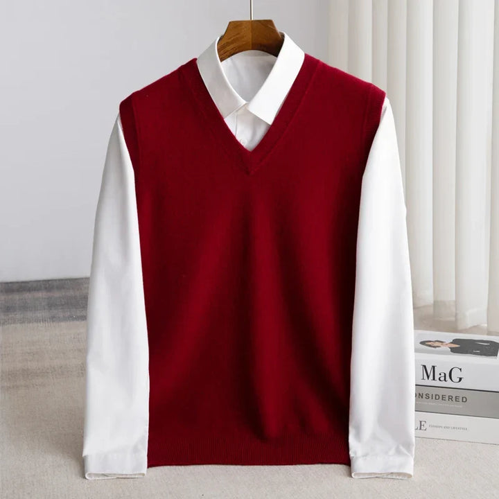 Pull Sans Manches à Col V Homme