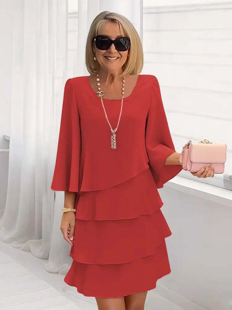 Robe Volantée à Étages Femme