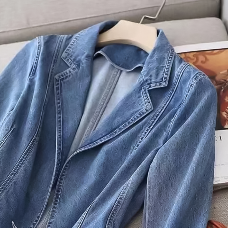 Blazer Cintré À Revers Crantés Femme