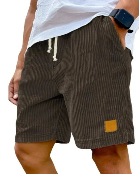 Short Côtelé Décontracté à Cordon Homme