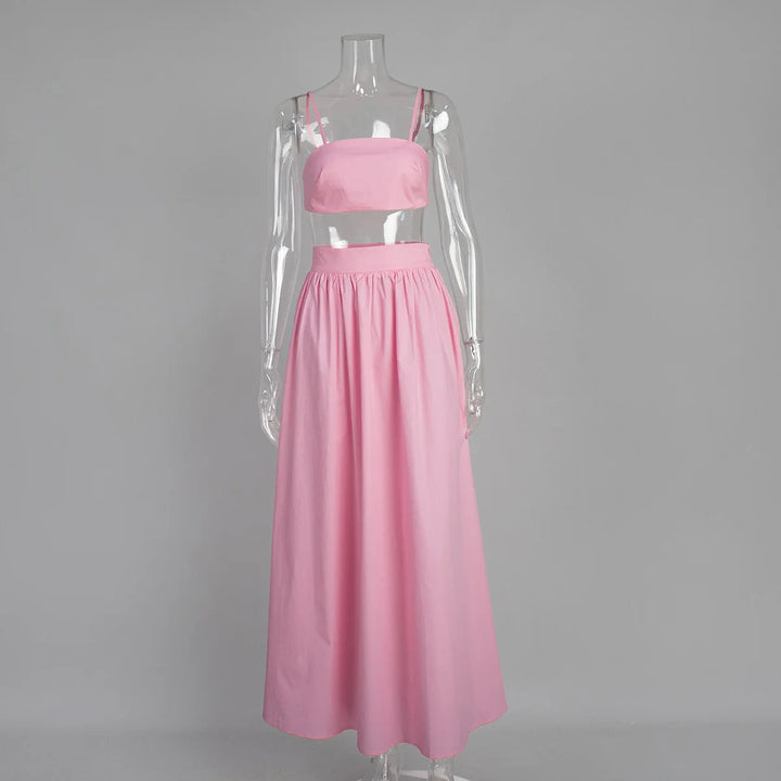 Ensemble Jupe Longue et Top Court Femme