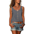 Women's Sleeveless Button-Front Top