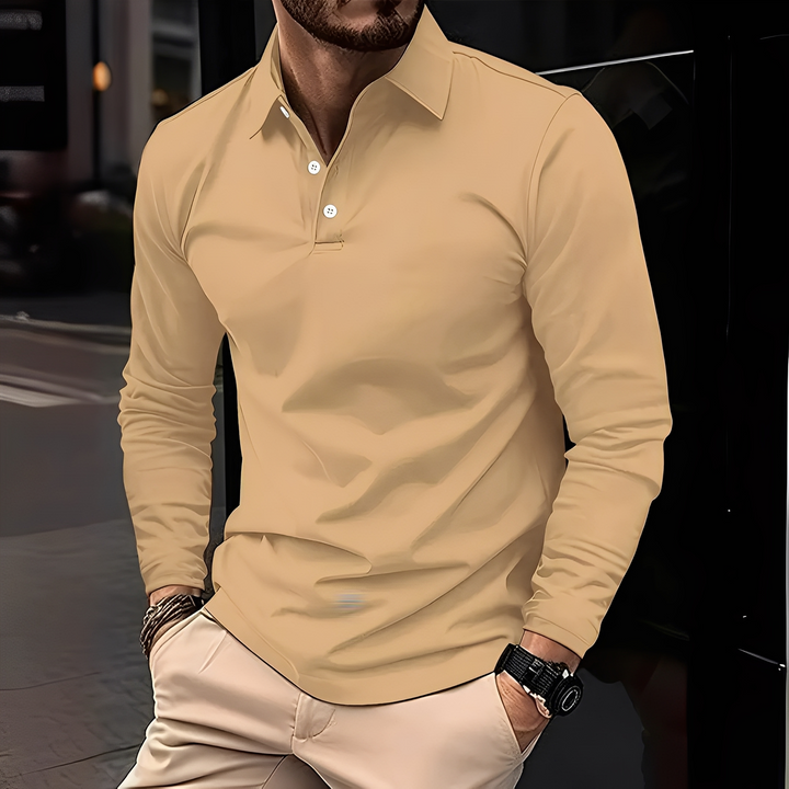 Polo Manches Longues Coupe Ajustée Homme