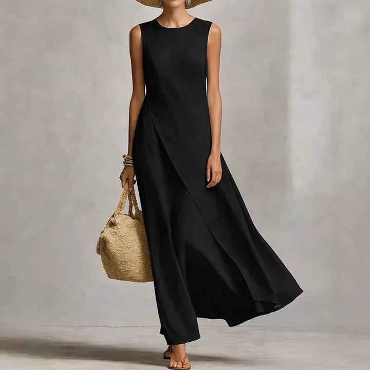 Robe Longue Fluide Sans Manches Femme