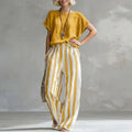 Women's Striped Linen Set