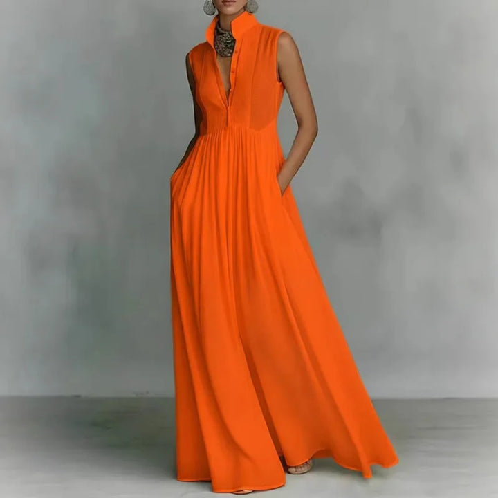 Robe Longue Col Montant Femme