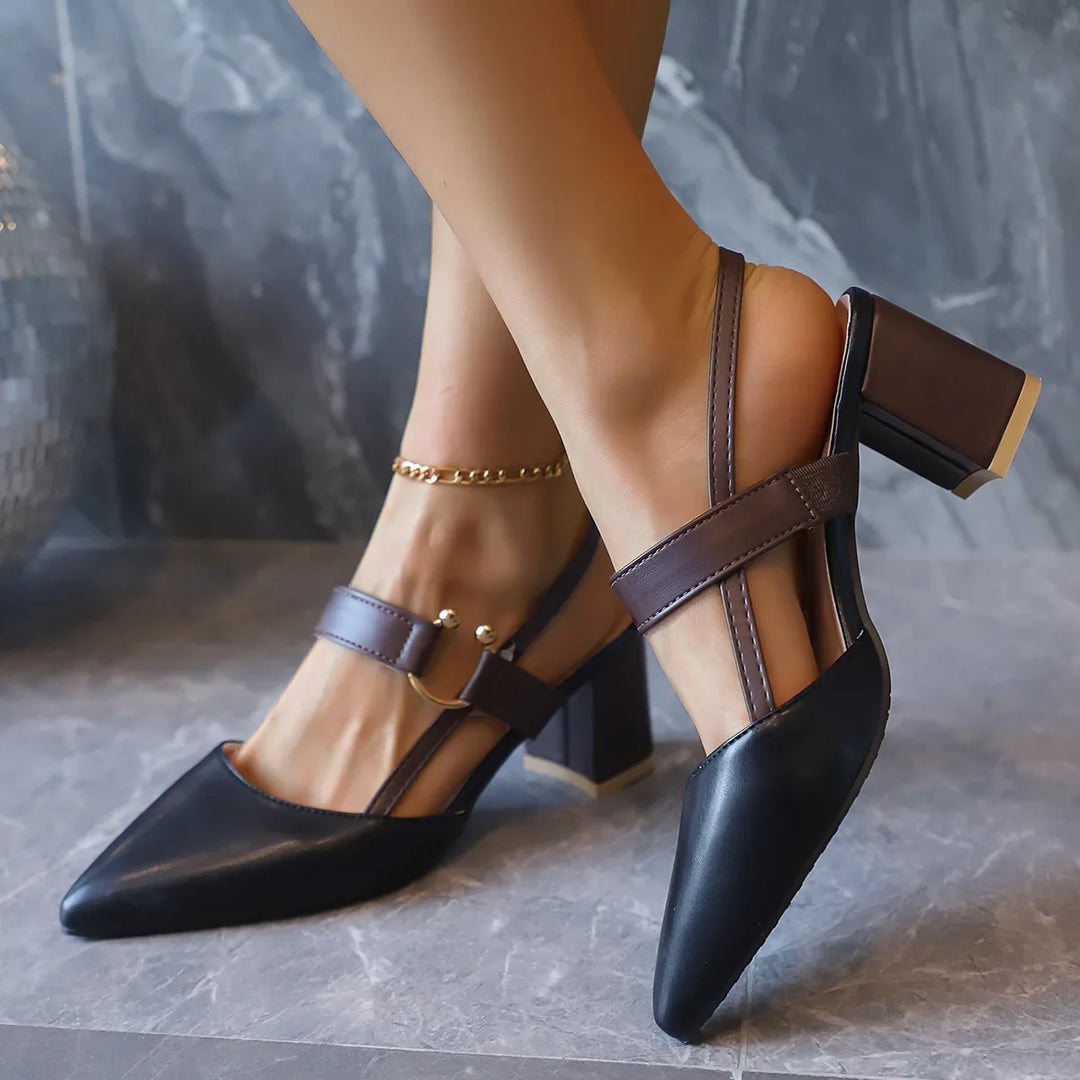 Escarpins Talon Bloc Élégant Femme