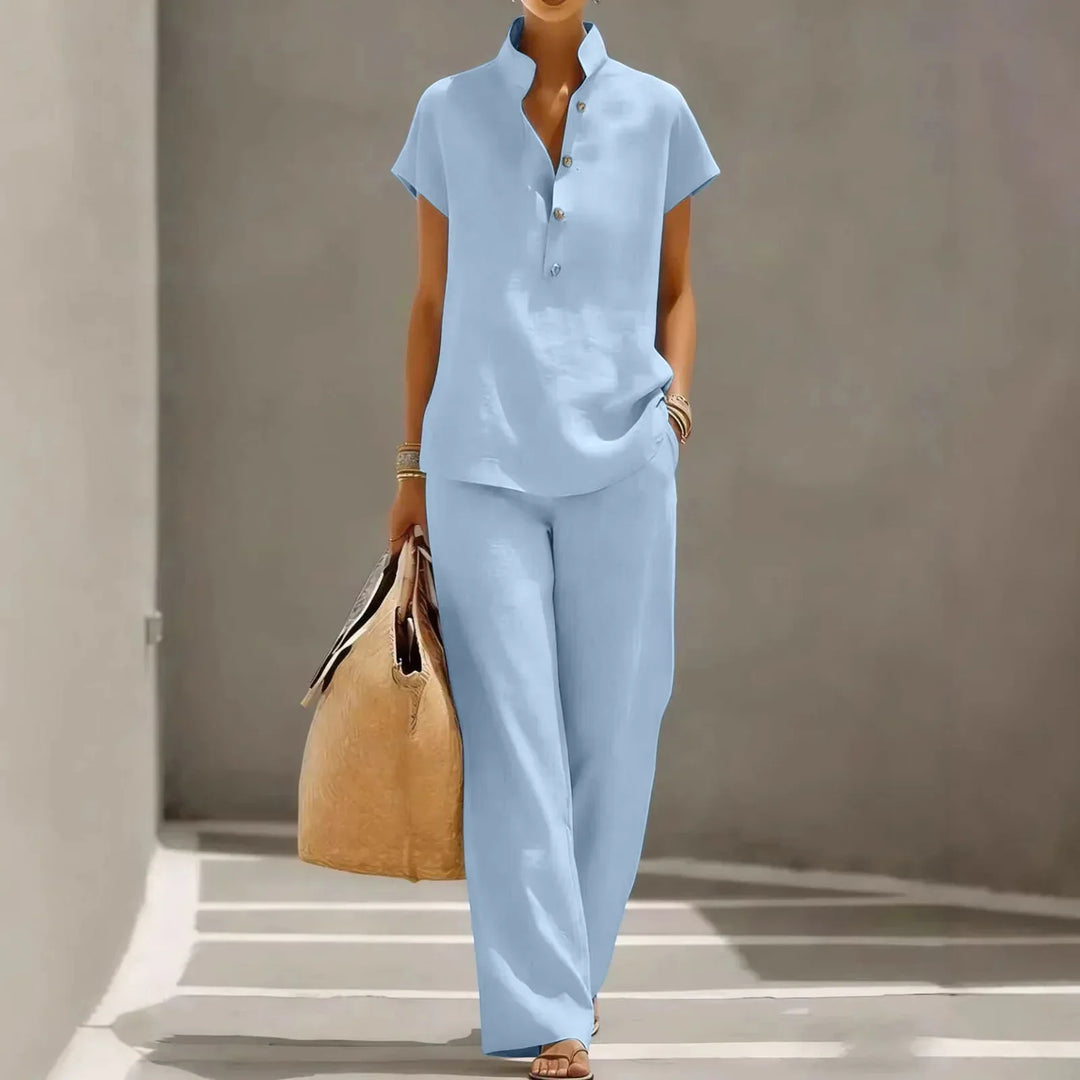 Ensemble Pantalon Col Montant Femme