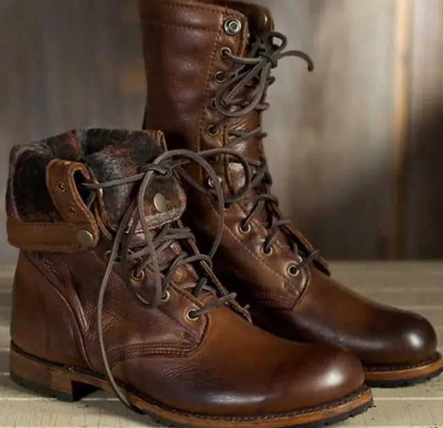 Bottes Montantes à Lacets Homme