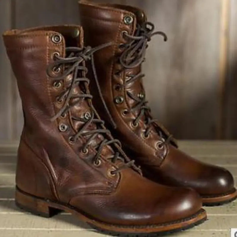 Bottes Montantes à Lacets Homme