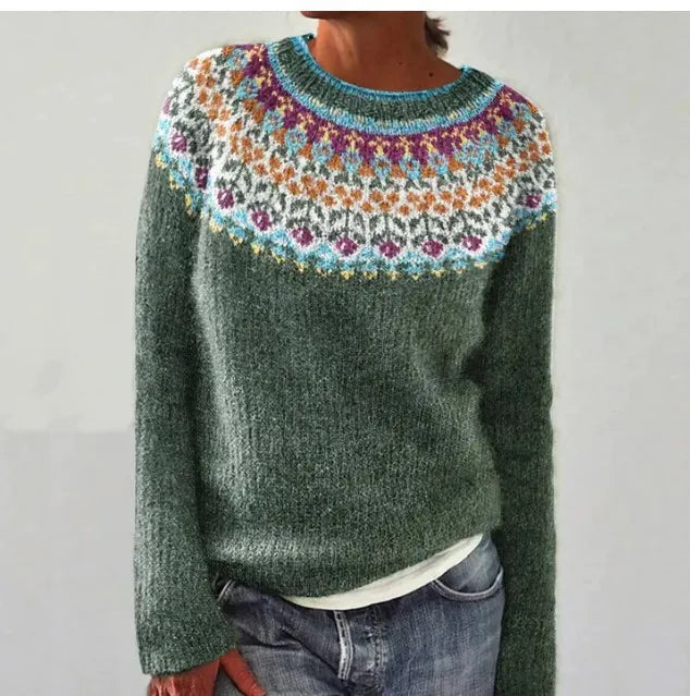 Pull Oversize Rayé à Manches Longues Femme