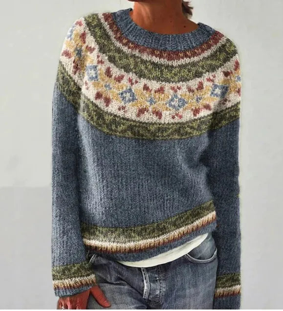 Pull Oversize Rayé à Manches Longues Femme