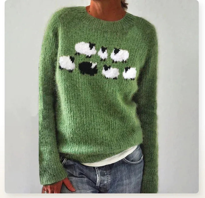 Pull Oversize Rayé à Manches Longues Femme