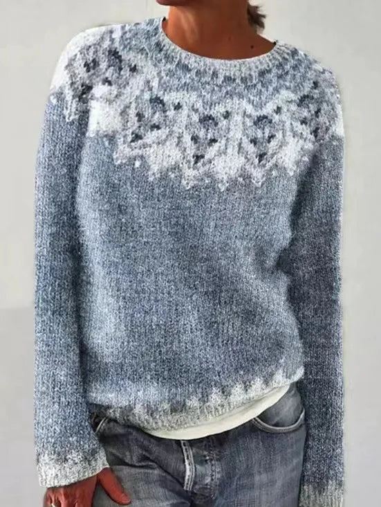 Pull Oversize Rayé à Manches Longues Femme
