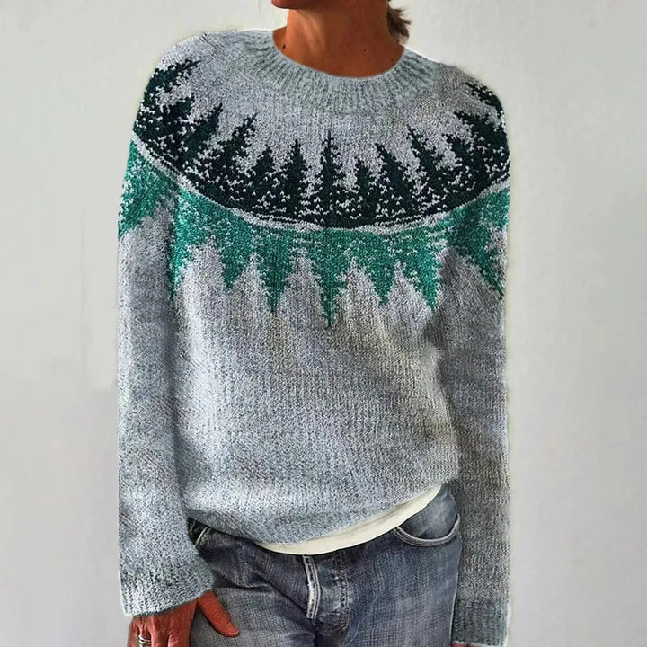 Pull Oversize Rayé à Manches Longues Femme