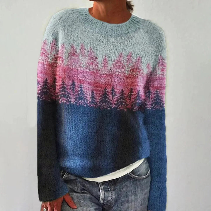 Pull Oversize Rayé à Manches Longues Femme