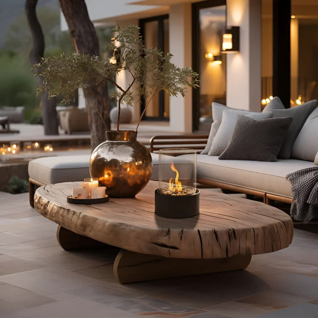 Cheminée de Table avec Cylindre en Verre