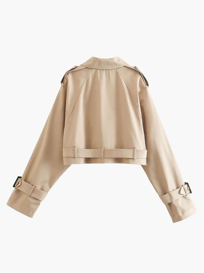 Veste Trench Courte Ceinturée Femme