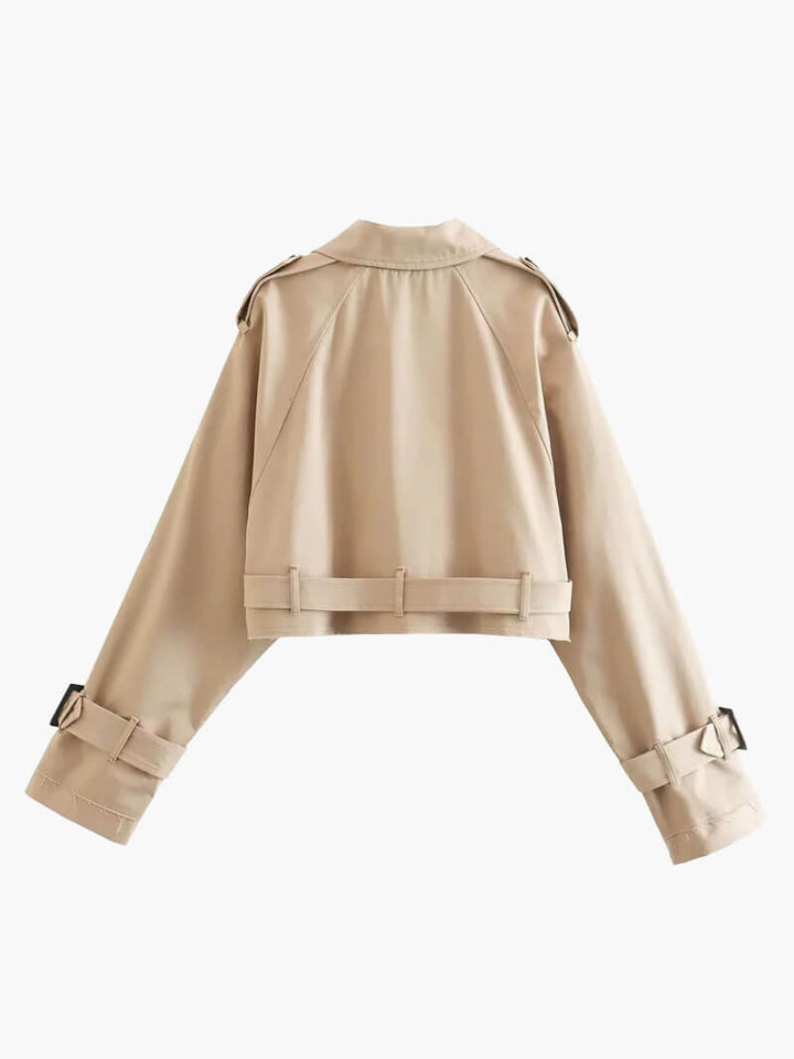 Veste Trench Courte Ceinturée Femme
