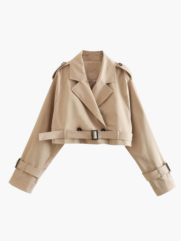 Veste Trench Courte Ceinturée Femme