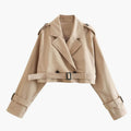 Veste Trench Courte Ceinturée Femme