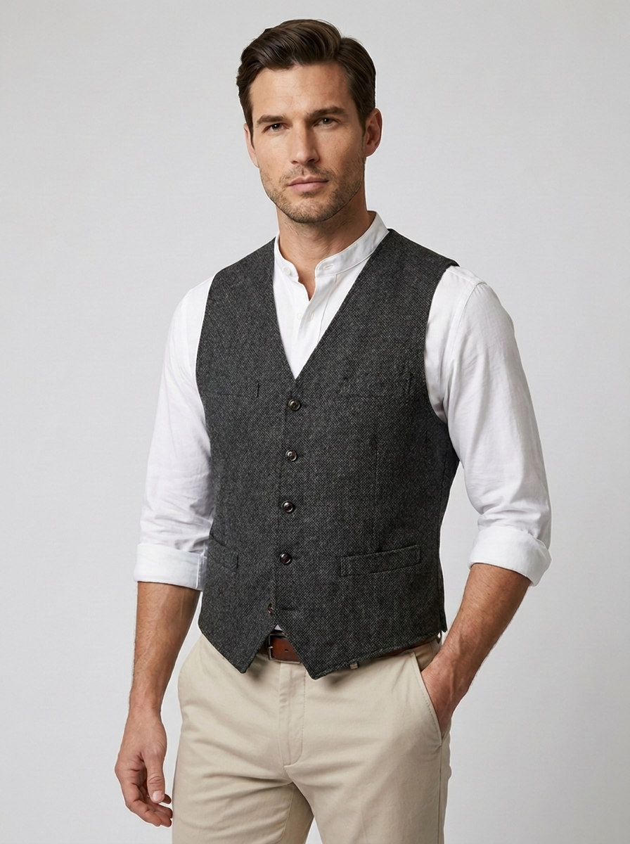 Gilet De Costume Sans Manches Pour Homme