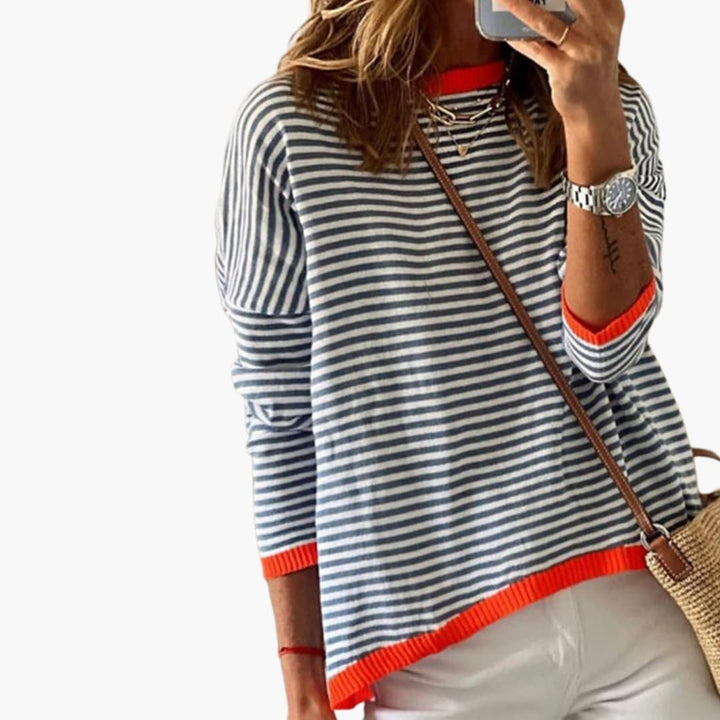 Pull Rayé Décontracté Femme