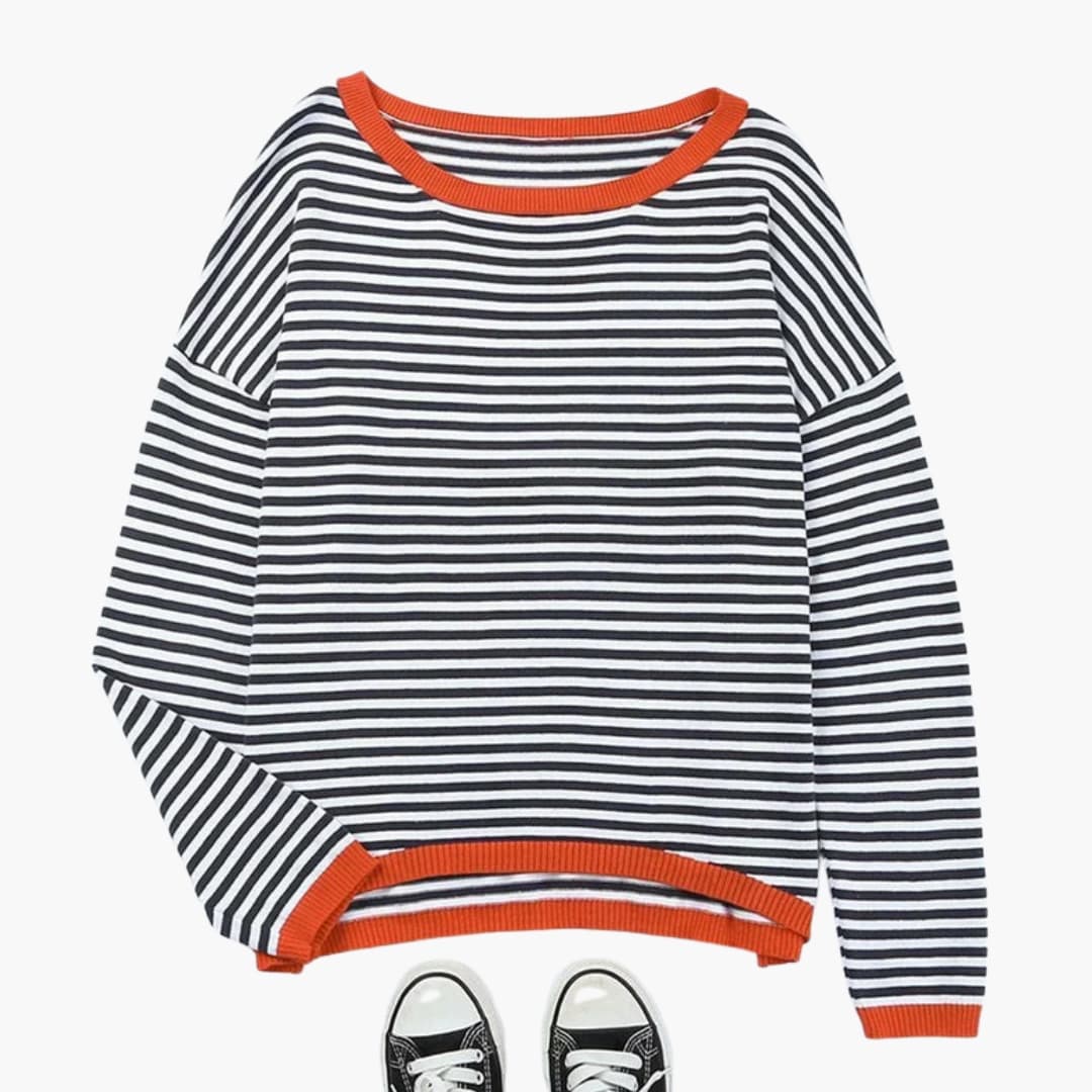 Pull Rayé Décontracté Femme