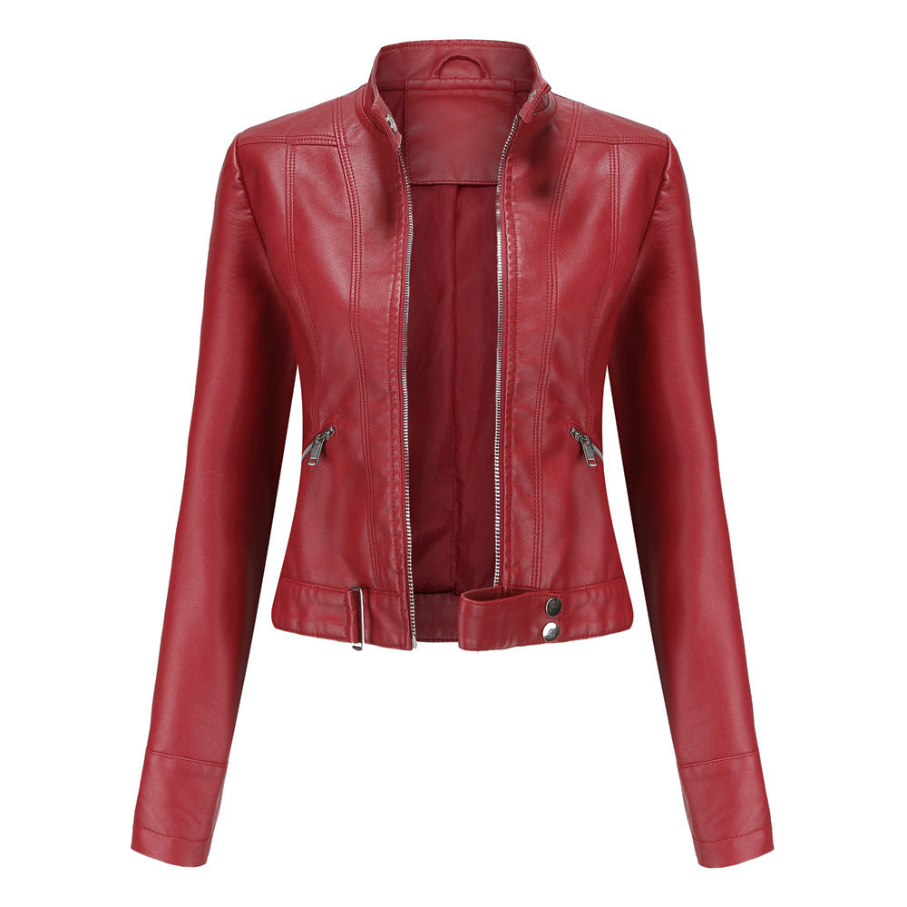 Blouson Court Zippé Style Motard Femme