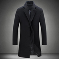 Men's long overcoat with a tailored collar