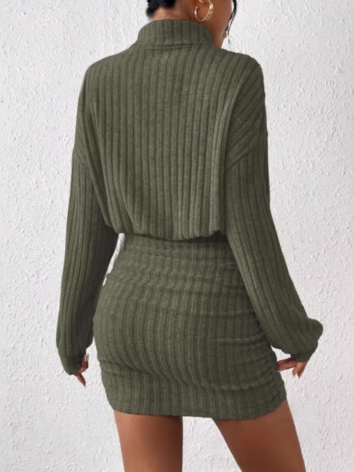 Robe Pull Côtelée Femme