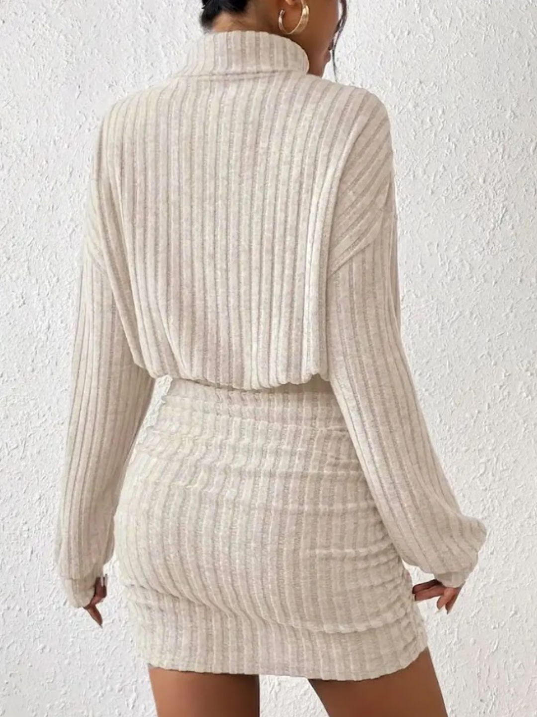 Robe Pull Côtelée Femme
