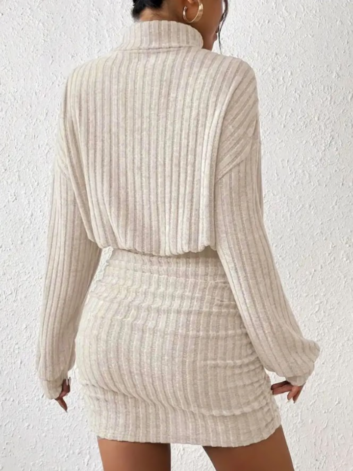 Robe Pull Côtelée Femme