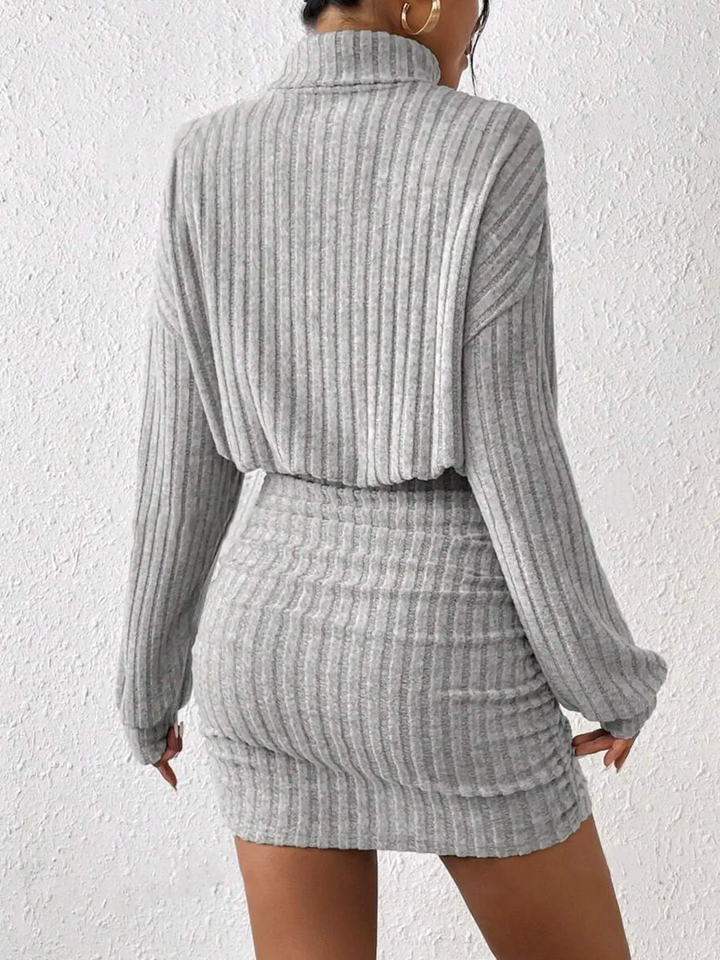 Robe Pull Côtelée Femme