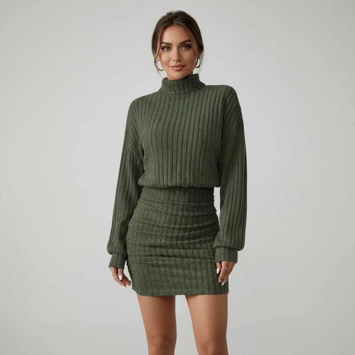 Robe Pull Côtelée Femme