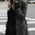 Manteau Long à Col Montant Femme