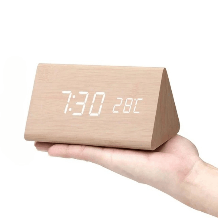 Réveil Numérique Effet Bois