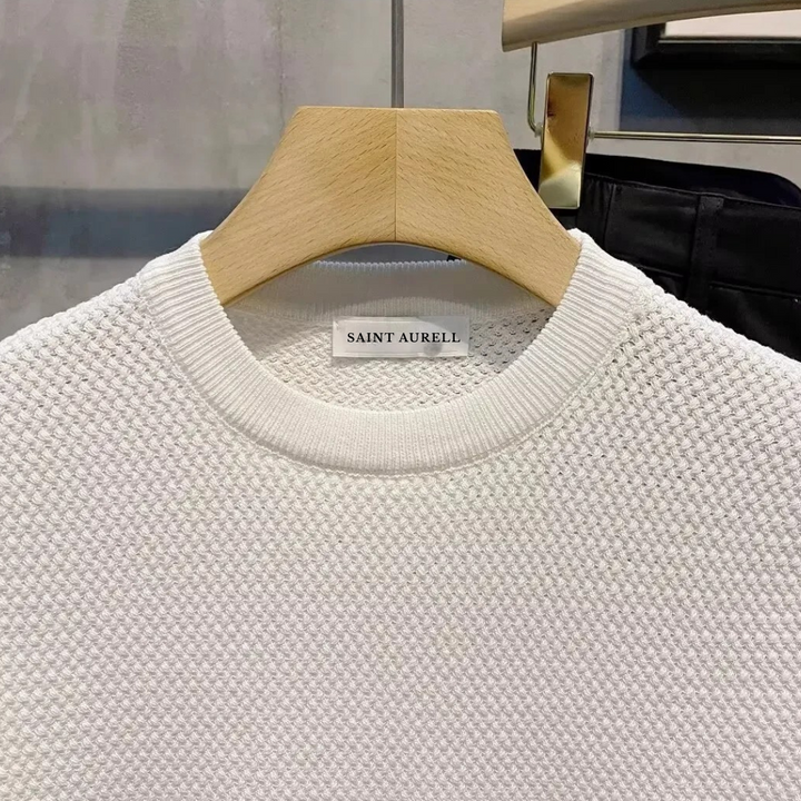 T-shirt en Maille Texturée Homme