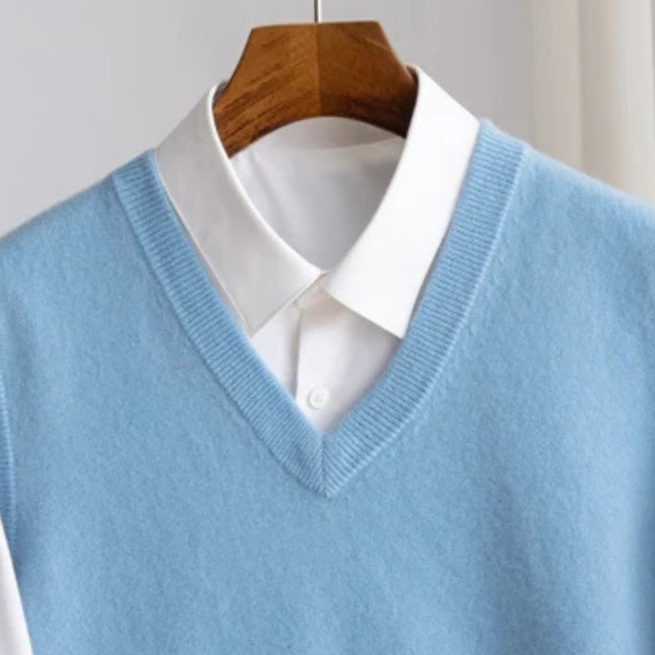 Pull Sans Manches à Col V Homme