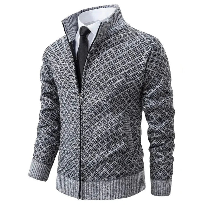 Cardigan Zippé à Col Montant Homme