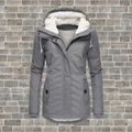 Women's hooded winter zip-up jacket