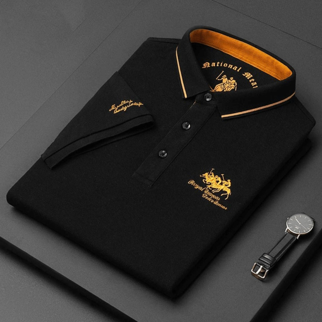 Polo Brodé Col Contrasté Homme